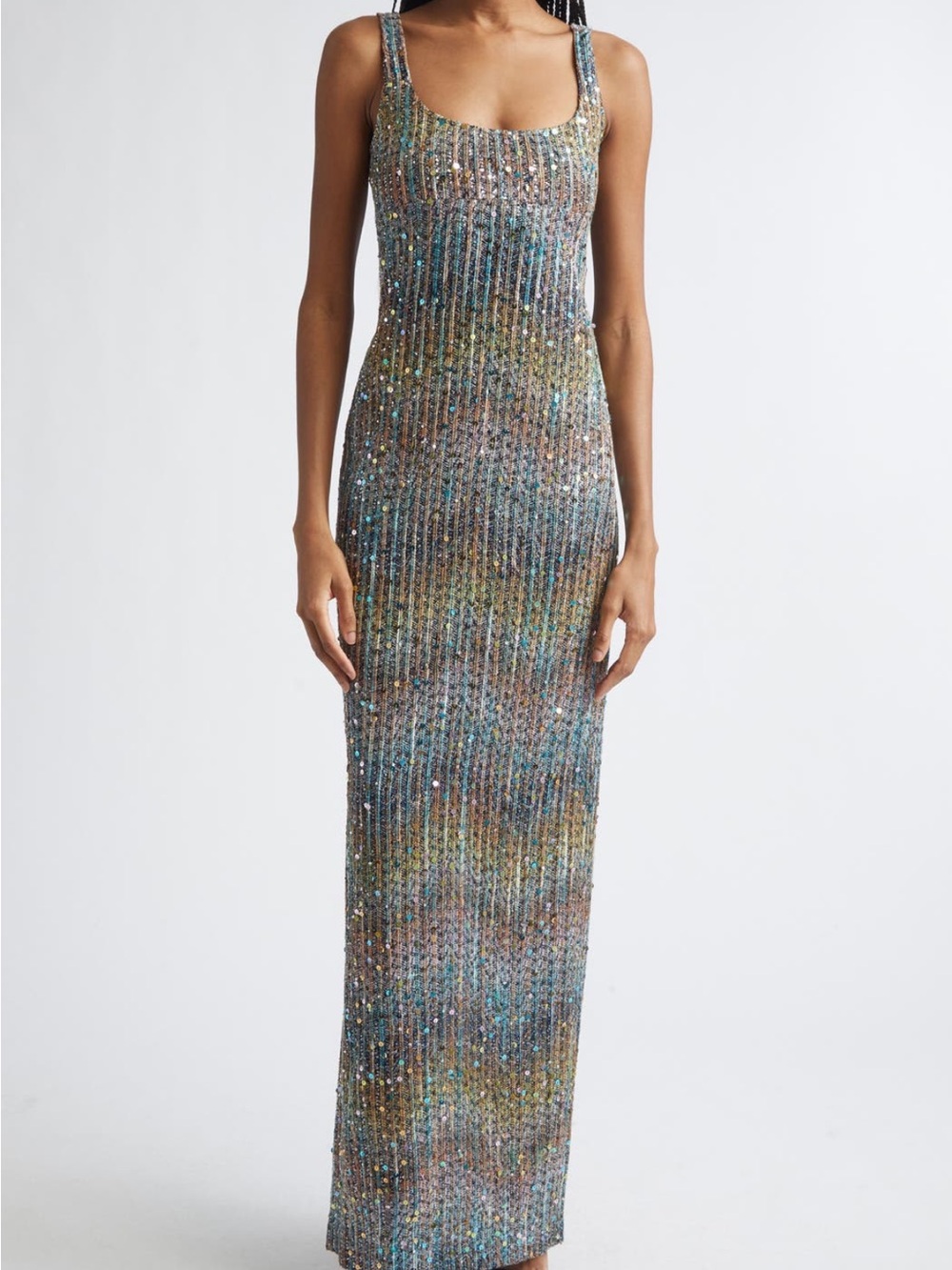 Missoni Multicolored Sequined Ribbed Maxi Dress